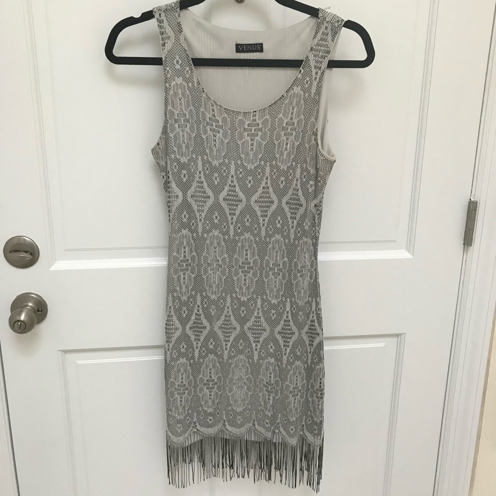 Venus Silver Flapper Style Dress